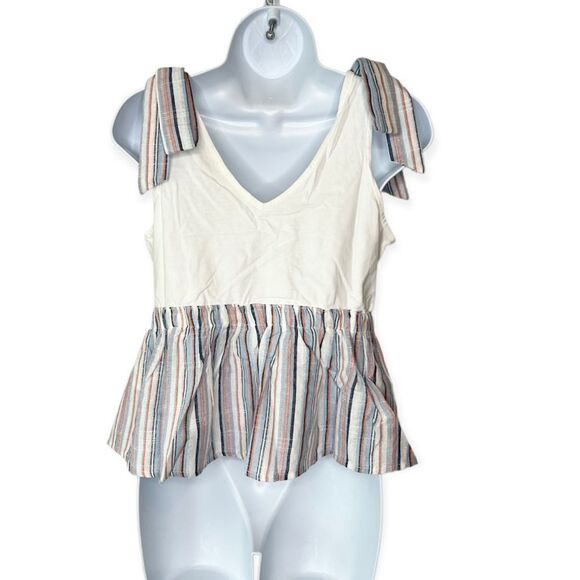 Anthropologie White and Blue Striped Top - Picture 8 of 11